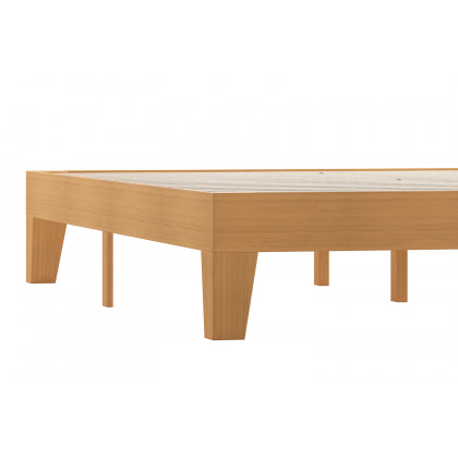 BLNK Evelyn Wood Platform Bed with Wooden Support Slats - Natural Pine, Queen Size