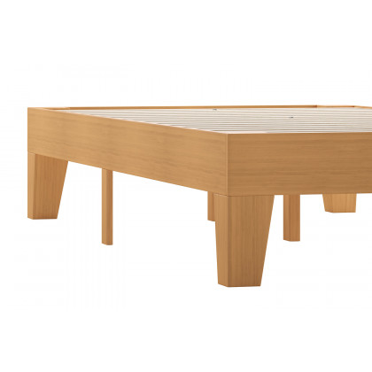 BLNK Evelyn Wood Platform Bed with Wooden Support Slats - Natural Pine, Twin Size