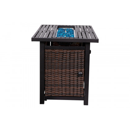 BLNK Olympia Outdoor 50000 BTU Propane Gas Firepit Table with Stainless Steel Tabletop - 45"W