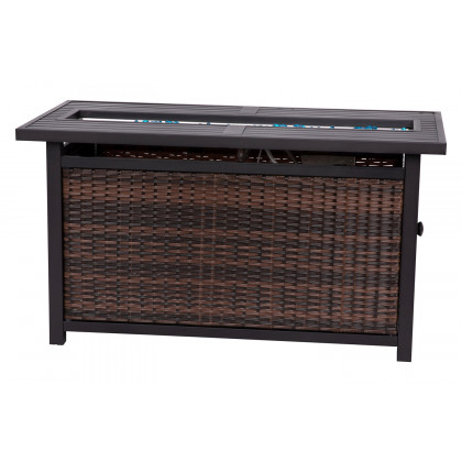 BLNK Olympia Outdoor 50000 BTU Propane Gas Firepit Table with Stainless Steel Tabletop - 45"W