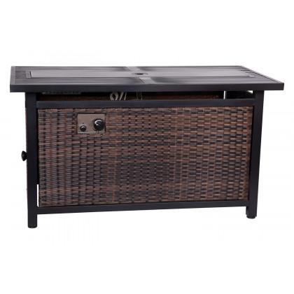 BLNK Olympia Outdoor 50000 BTU Propane Gas Firepit Table with Stainless Steel Tabletop - 45"W