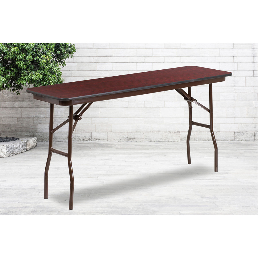 BLNK - Frankie Mahogany Melamine Laminate Folding Training Table
