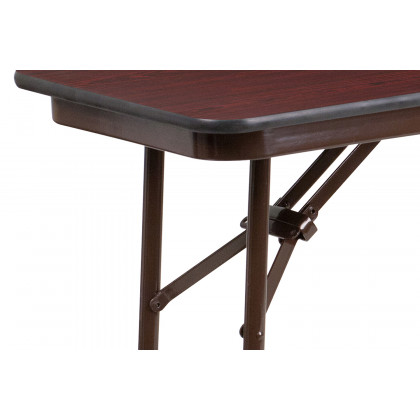 BLNK Frankie Mahogany Melamine Laminate Folding Training Table - 5'L