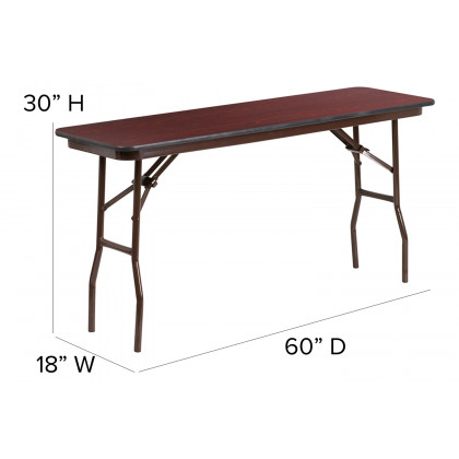 BLNK Frankie Mahogany Melamine Laminate Folding Training Table - 5'L