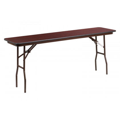 BLNK Frankie Mahogany Melamine Laminate Folding Training Table - 6'L