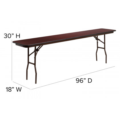 BLNK Frankie Mahogany Melamine Laminate Folding Training Table - 8'L
