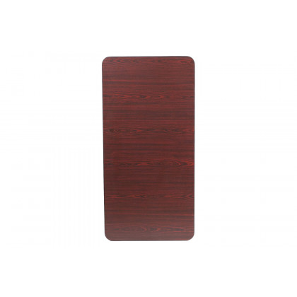 BLNK Floyd Mahogany HP Laminate Folding Banquet Table - 2'W x 4'L