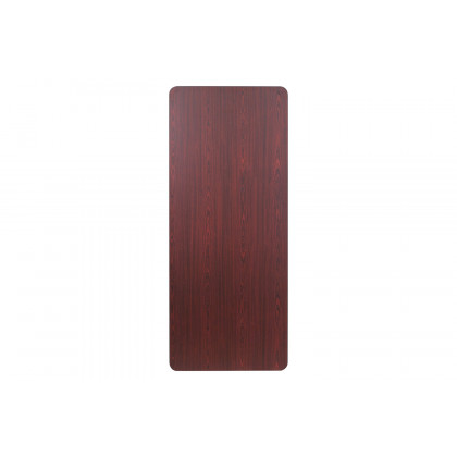 BLNK Frankie Mahogany Melamine Laminate Folding Banquet Table - 2.5'W x 6'L