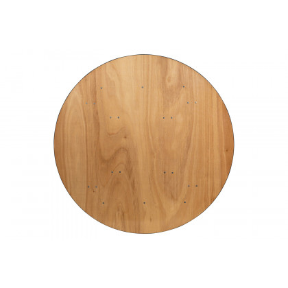 BLNK Furman Round Wood Folding Banquet Table with Clear Coated Finished Top - 5'D