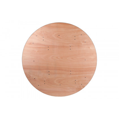 BLNK Furman Round Wood Folding Banquet Table with Clear Coated Finished Top - 5.5'D