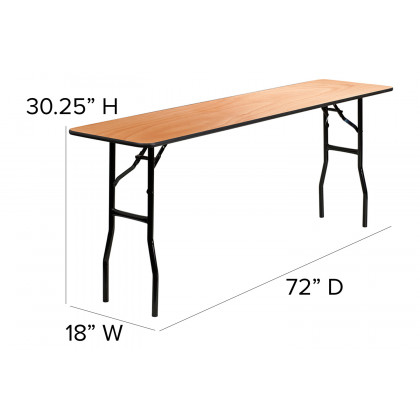 BLNK Gael Rectangular Wood Folding Training - 6'L
