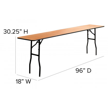 BLNK Gael Rectangular Wood Folding Training - 8'L