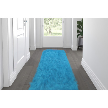 BLNK - Chalet Collection Faux Fur Area Rug with Polyester Backing