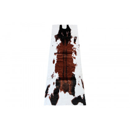 BLNK Barstow Collection Faux Cowhide Print Area Rug with Polyester Backing - Black, 3'W x 9'L