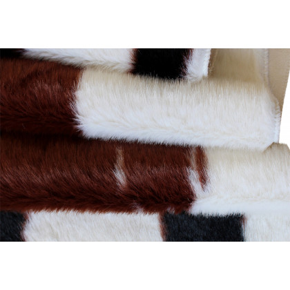 BLNK Barstow Collection Faux Cowhide Print Area Rug with Polyester Backing - Black, 3'W x 9'L