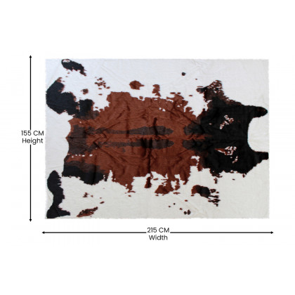 BLNK Barstow Collection Faux Cowhide Print Area Rug with Polyester Backing - Brown, 5'W x 7'L