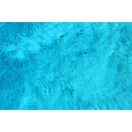 BLNK Chalet Collection Round Faux Fur Area Rug with Polyester Backing - Turquoise, 5'W x 5'L