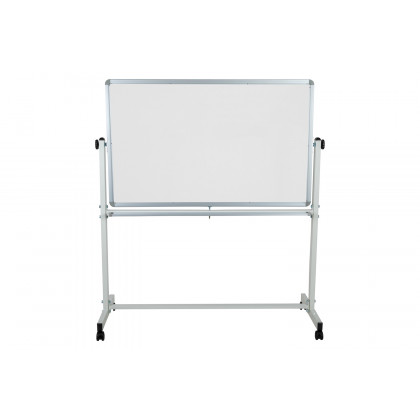 BLNK HERCULES Series Reversible Mobile Cork Bulletin Board and White Board with Pen Tray - 53"W x 59"H