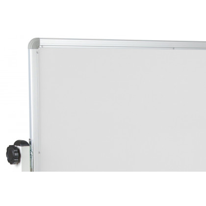 BLNK HERCULES Series Reversible Mobile Cork Bulletin Board and White Board with Pen Tray - 53"W x 59"H