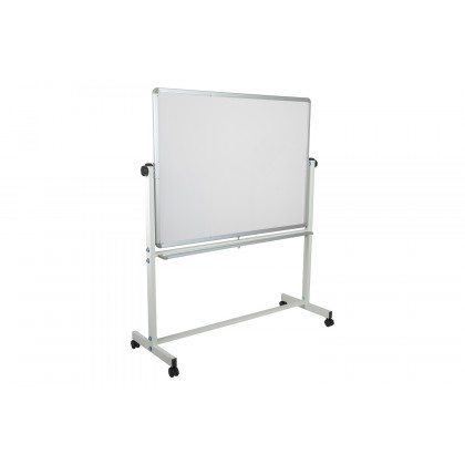 BLNK HERCULES Series Reversible Mobile Cork Bulletin Board and White Board with Pen Tray - 53"W x 62.5"H