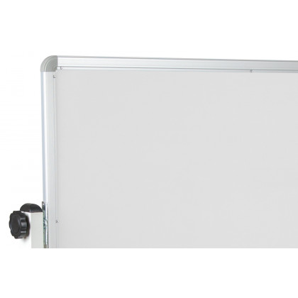 BLNK HERCULES Series Reversible Mobile Cork Bulletin Board and White Board with Pen Tray - 53"W x 62.5"H