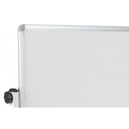 BLNK HERCULES Series Reversible Mobile Cork Bulletin Board and White Board with Pen Tray - 62.5"W x 62.25"H