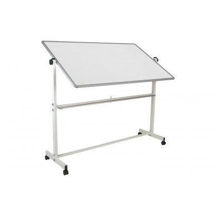 BLNK HERCULES Series Double-Sided Mobile White Board with Pen Tray - 64.25"W x 64.75"H