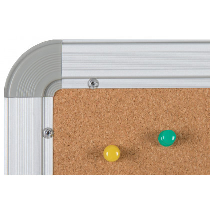 BLNK - HERCULES Series Personal Sized Natural Cork Board with Aluminum Frame