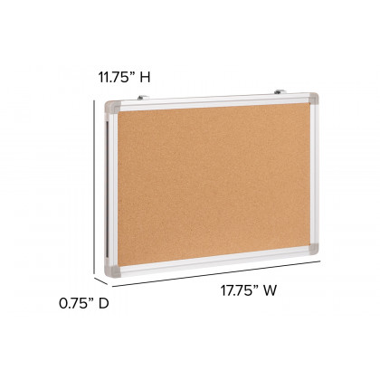 BLNK - HERCULES Series Personal Sized Natural Cork Board with Aluminum Frame