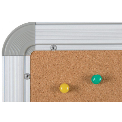 BLNK HERCULES Series Natural Cork Board with Aluminum Frame - 23.5"W x 17.75"H