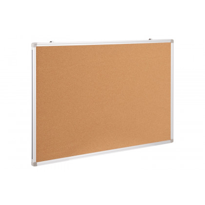 BLNK HERCULES Series Natural Cork Board with Aluminum Frame - 35.5"W x 23.5"H