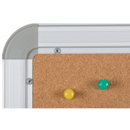 BLNK HERCULES Series Natural Cork Board with Aluminum Frame - 35.5"W x 23.5"H
