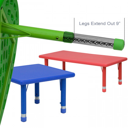 BLNK Wren Square Plastic Adjustable Activity Table - Blue