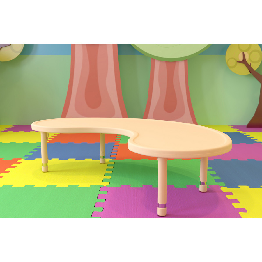 BLNK Wren Half-Moon Plastic Height Adjustable Activity Table - Natural