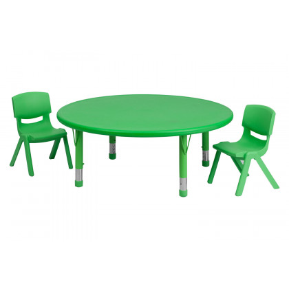BLNK - Emmy Round Plastic Height Adjustable Activity Table Set