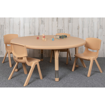 BLNK - Emmy Round Plastic Height Adjustable Activity Table Set