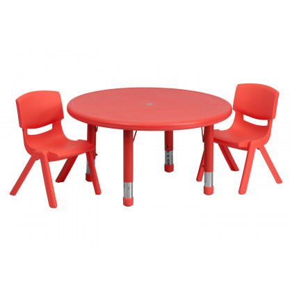 BLNK - Emmy Round Plastic Height Adjustable Activity Table Set