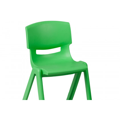BLNK Emmy Rectangular Plastic Height Adjustable Activity Table Set - Green, 23.625"W x 47.25"L, with 6 Chairs