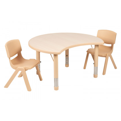 BLNK - Emmy Crescent Natural Plastic Activity Table Set