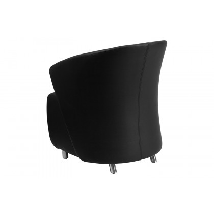 BLNK Pasithea LeatherSoft Curved Barrel Back Lounge Chair - Black