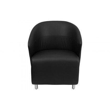 BLNK Pasithea LeatherSoft Curved Barrel Back Lounge Chair - Black