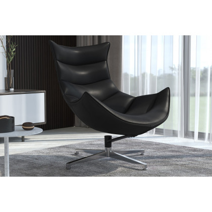 BLNK - Pasithea LeatherSoft Swivel Cocoon Chair