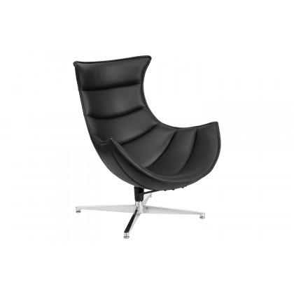 BLNK Pasithea LeatherSoft Swivel Cocoon Chair - Black