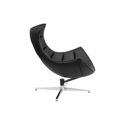 BLNK Pasithea LeatherSoft Swivel Cocoon Chair - Black