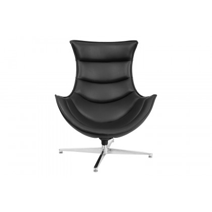 BLNK Pasithea LeatherSoft Swivel Cocoon Chair - Black