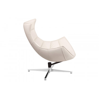 BLNK Pasithea LeatherSoft Swivel Cocoon Chair - Creamy White