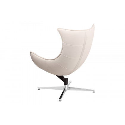 BLNK Pasithea LeatherSoft Swivel Cocoon Chair - Creamy White
