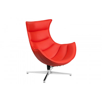 BLNK Pasithea LeatherSoft Swivel Cocoon Chair - Red