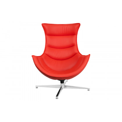 BLNK Pasithea LeatherSoft Swivel Cocoon Chair - Red