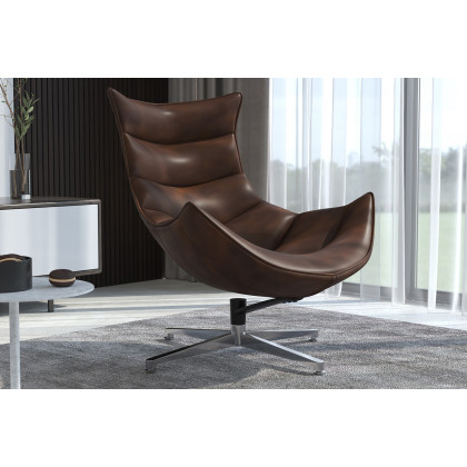 BLNK - Pasithea LeatherSoft Swivel Cocoon Chair